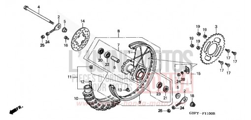 REAR WHEEL CR80RB2 de 2002